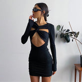 Vestido mini de manga larga con corte Caroline